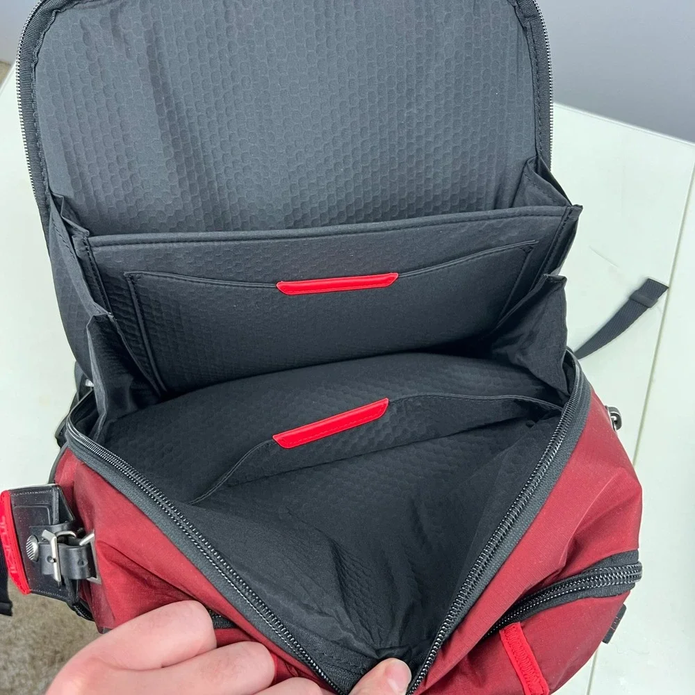 Tumi Alpha Bravo Search Backpack Red Black Ballistic Nylon CLEAN ,232789D 146707